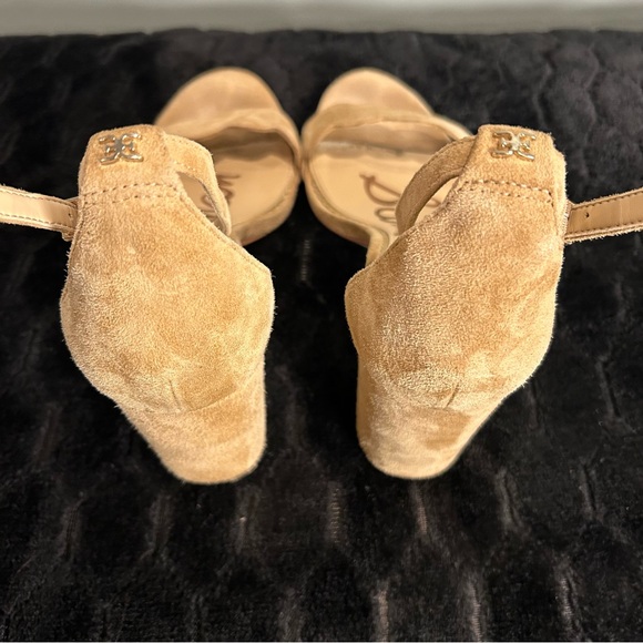 Sam Edelman Odila Tan Suede Scalloped Tan Heels Size 9.5 - Picture 8 of 15
